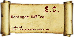 Rosinger Dóra névjegykártya